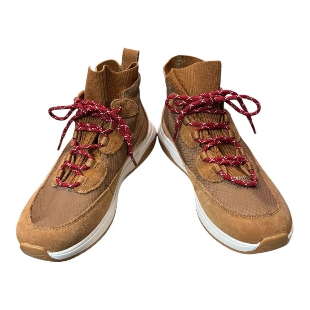 Nurture Response Women's Elias Mixed Platform High-top Tan Sneakers 7.5